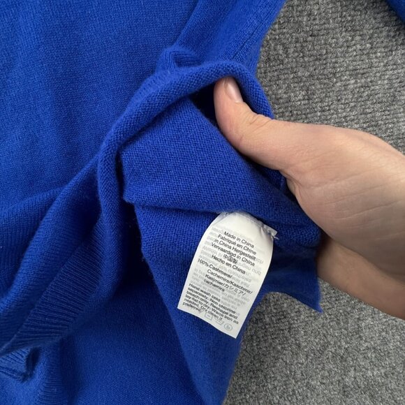J Crew NO HOLES All Cashmere Sweater Vibrant Blue Super Soft Small Knit Adult - Picture 10 of 15